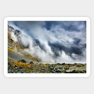 Mountains and clouds landscape Sticker